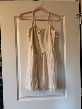 Sage Cream Spaghetti-Strap Mini Dress